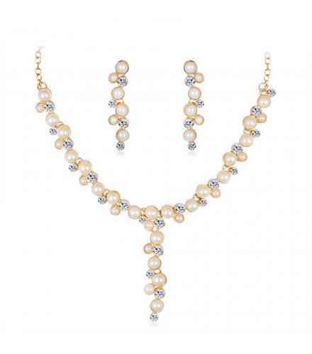 SET456 - Simple temperament pearl necklace set 